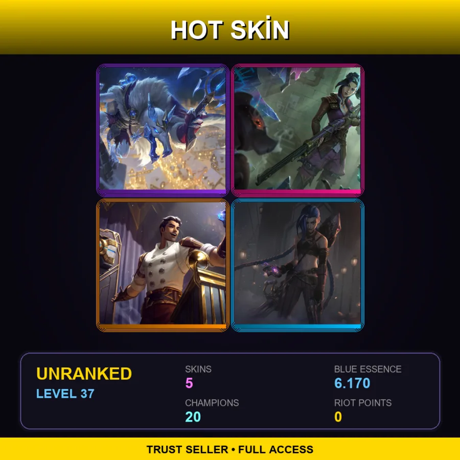 LAN | Lv37 | Unranked | 5 Skin | 20 Champ