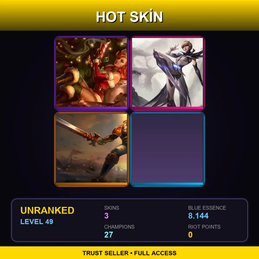 TR | Lv49 | Unranked | 3 Skin | 27 Champ