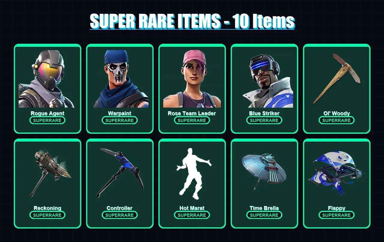 [PC/XBOX/PSN] | Rogue Agent | Warpaint | Rose Team Leader | Blue Striker | Love Ranger | 101 skin | 55 pickaxe | 88 emote | 59 glider | Lv771 — Fortnite account
