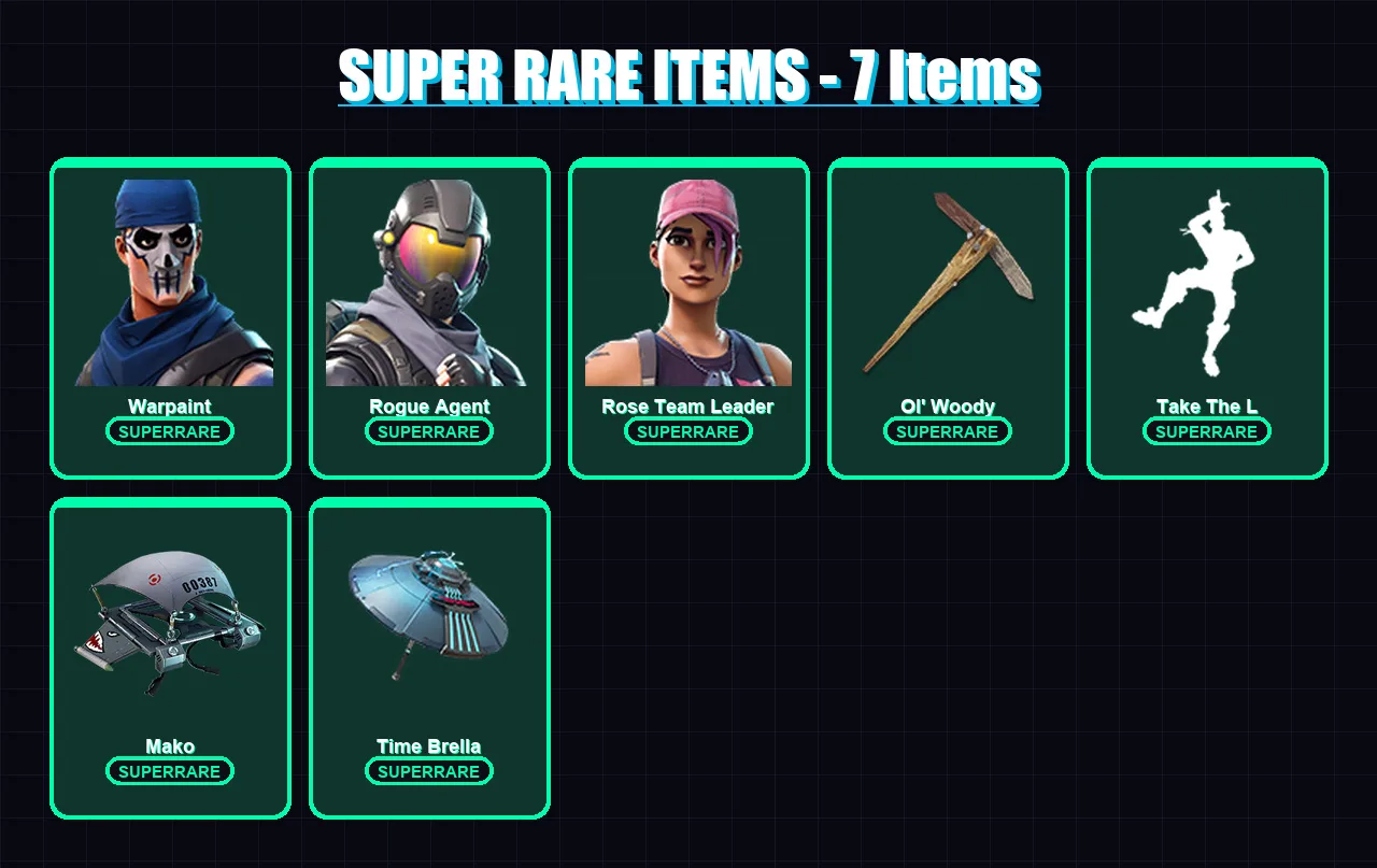[PS4/PS5/XBOX/PC] | Warpaint | Rogue Agent | Rose Team Leader | Valeria | Carbide | 27 skin | 30 pickaxe | 25 emote | 33 glider | Lv534