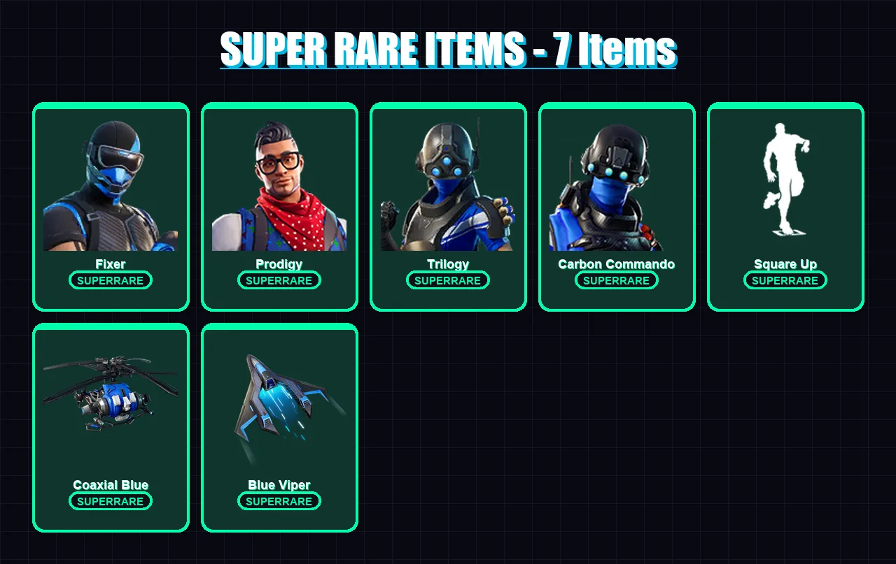 [PC/XBOX] | Fixer | Prodigy | Trilogy | Carbon Commando | Hatsune Miku | 6 skin | 6 pickaxe | 4 emote | 3 glider | Lv25