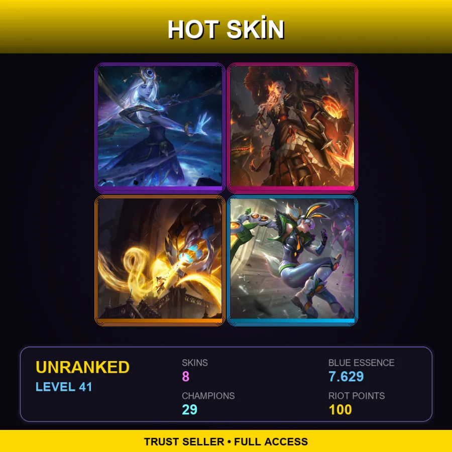 SG | Lv41 | Unranked | 8 Skin | 29 Champ — High Noon Leona