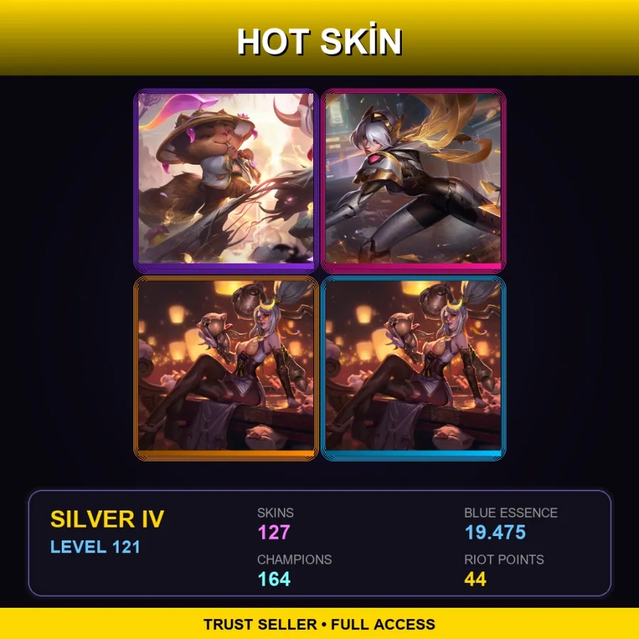 SG | Lv121 | Silver IV | 127 Skin | 164 Champ