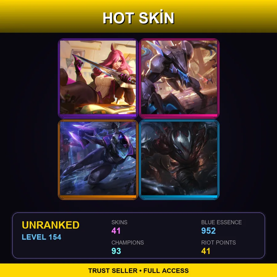 TR | Lv154 | Unranked | 41 Skin | 93 Champ — LoL account