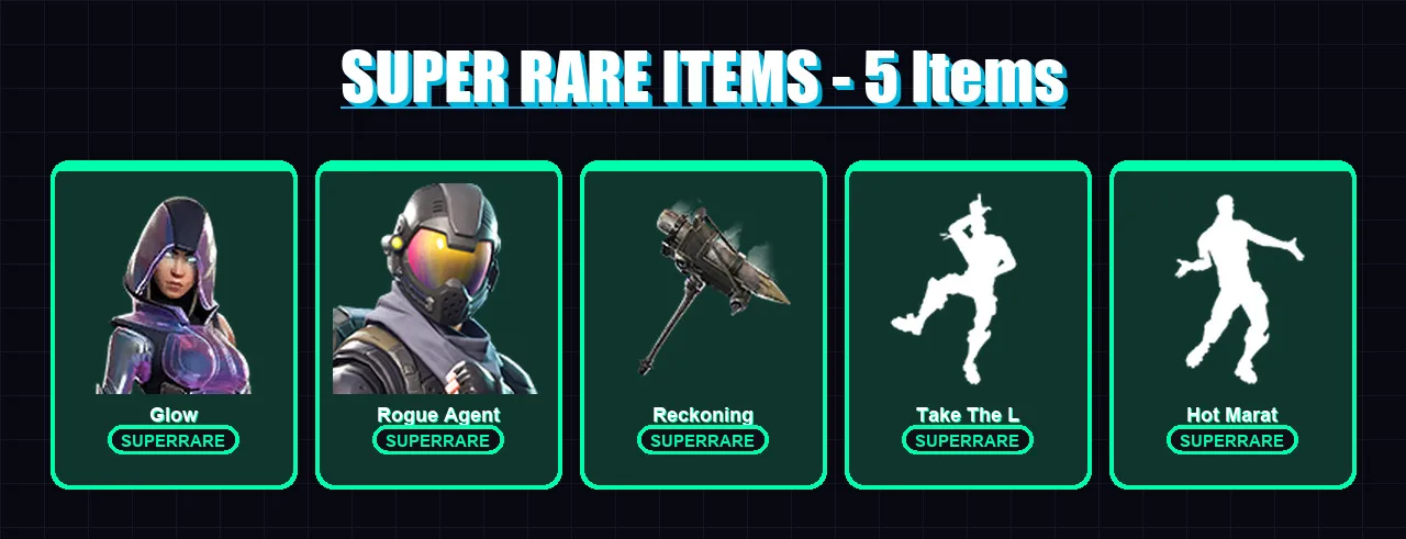 [PC/XBOX] | Glow | Rogue Agent | Enforcer | Fusion | Calamity | 65 skin | 56 pickaxe | 67 emote | 59 glider | Lv1026