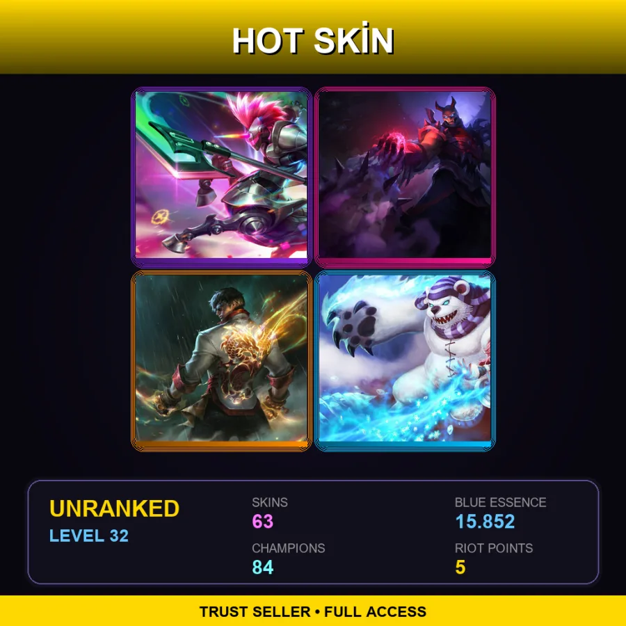 EUW | Lv32 | Unranked | 63 Skin | 84 Champ