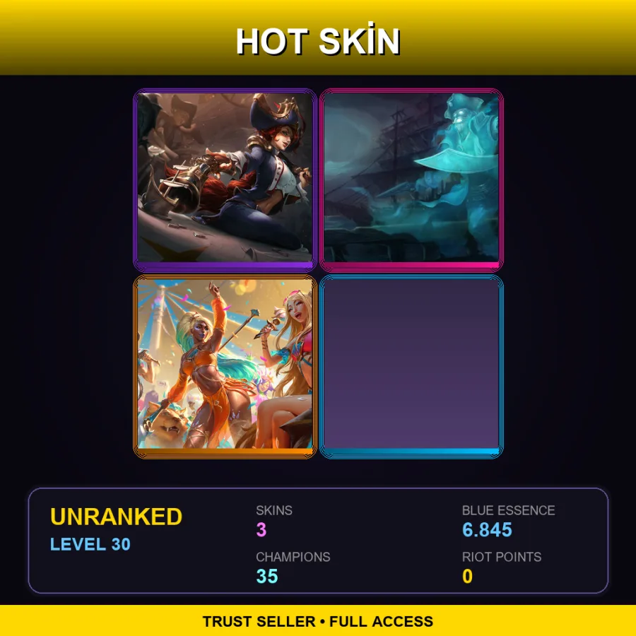 EUNE | Lv30 | Unranked | 3 Skin | 35 Champ