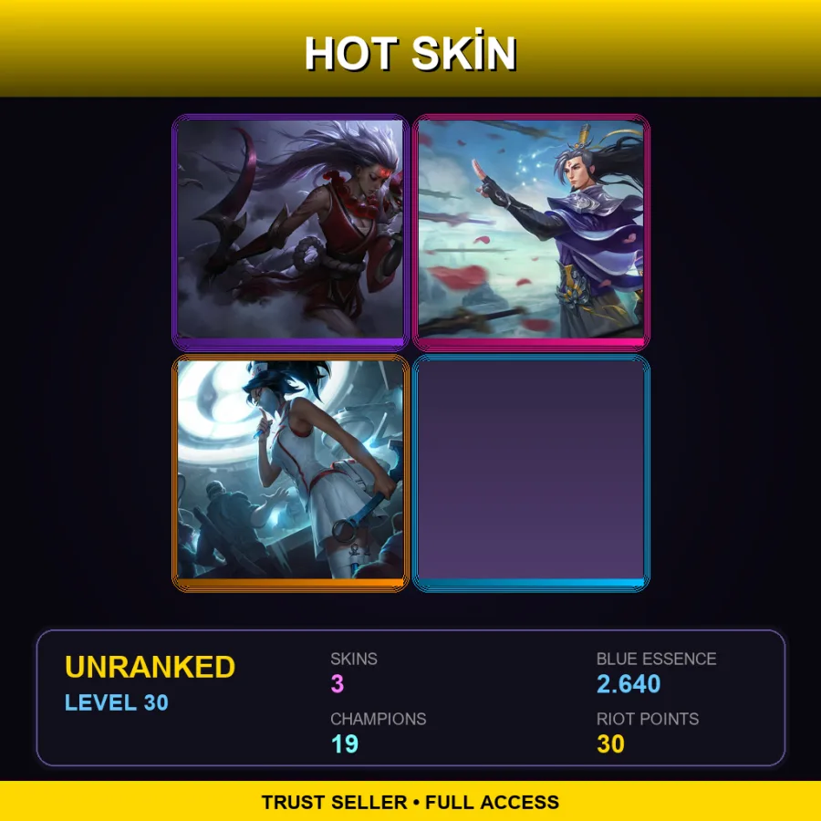 BR | Lv30 | Unranked | 3 Skin | 19 Champ