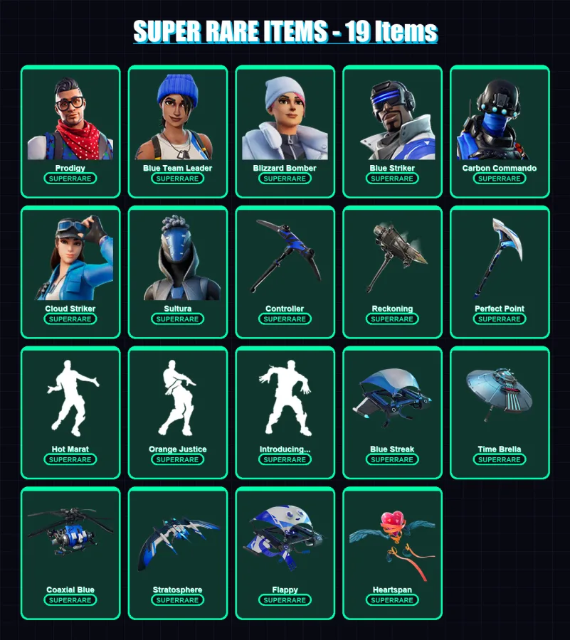 [PS4/PS5/XBOX/PC] | Prodigy | Blue Team Leader | Blizzard Bomber | 100 skin | Lv2667
