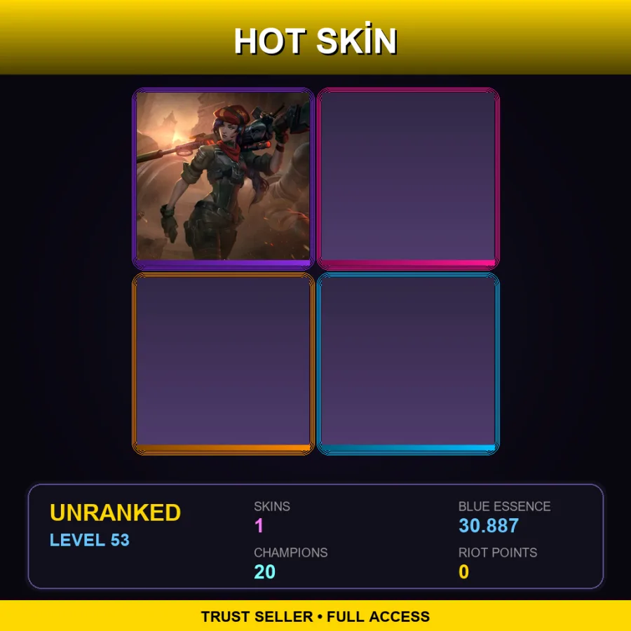 ME | Lv53 | Unranked | 1 Skin | 20 Champ — LoL account