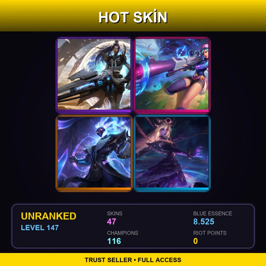 LAN | Lv147 | Unranked | 47 Skin | 116 Champ