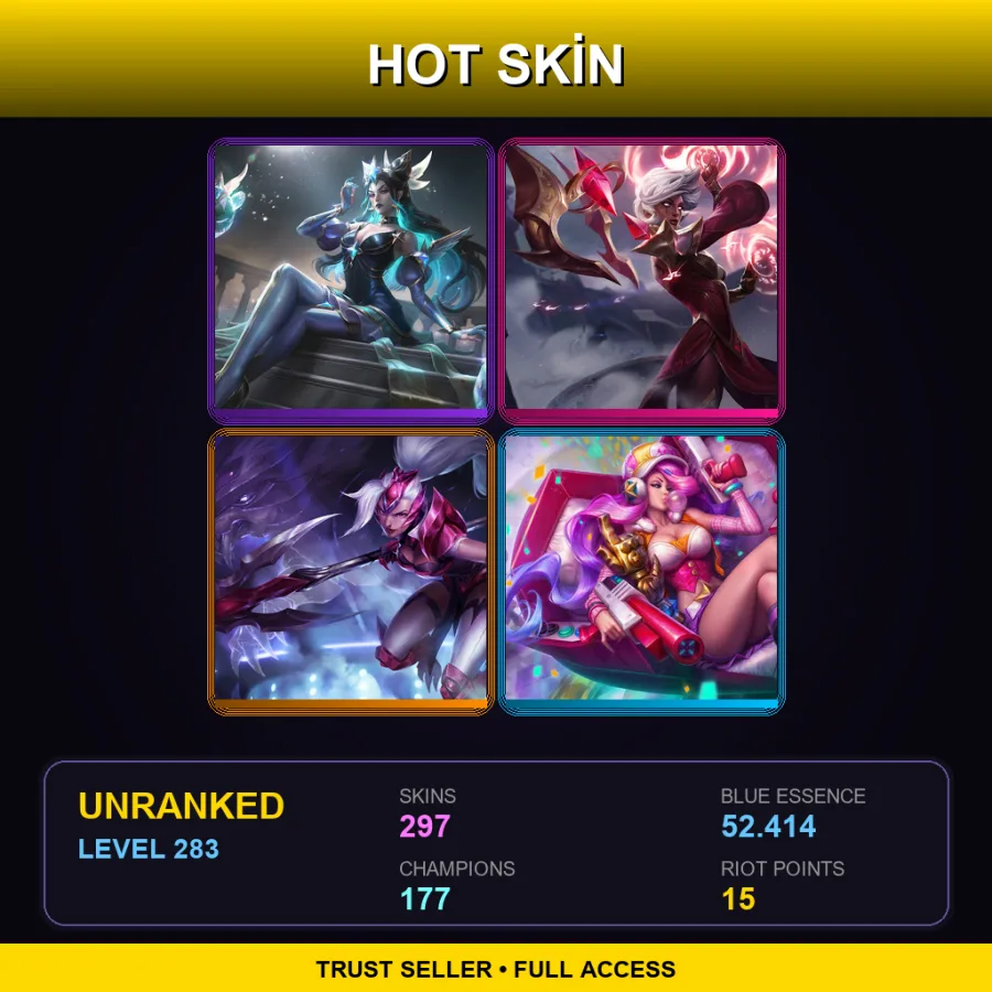 EUW | Lv283 | Unranked | 297 Skin | 177 Champ