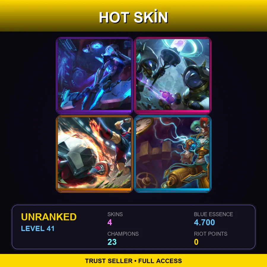 EUNE | Lv41 | Unranked | 4 Skin | 23 Champ