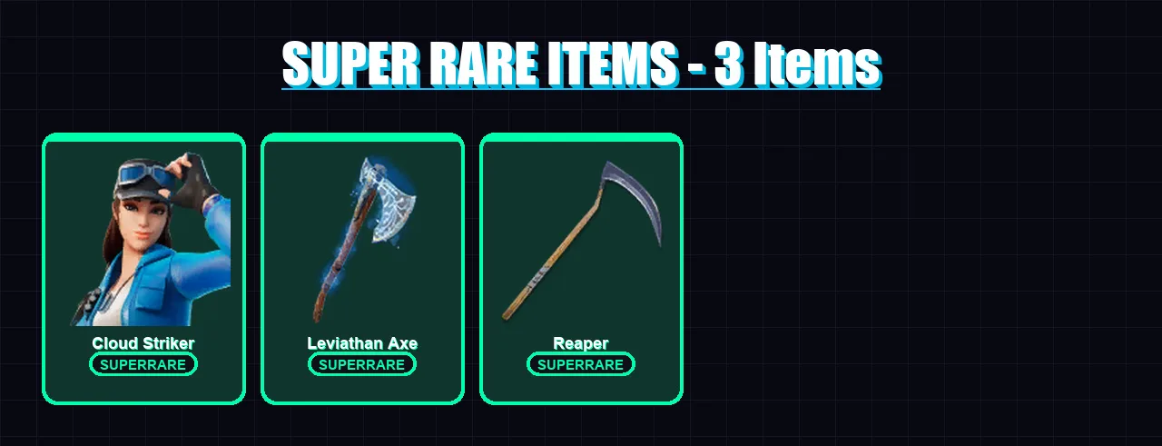 [PS4/PS5/XBOX/PC] | Cloud Striker | Raz | Mandalorian | Optimus Prime | Midas | 114 skin | 167 pickaxe | 109 emote | 114 glider | Lv2525