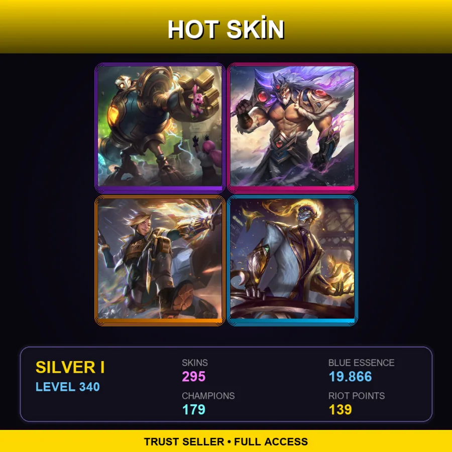 EUW | Lv340 | Silver I | 295 Skin | 179 Champ