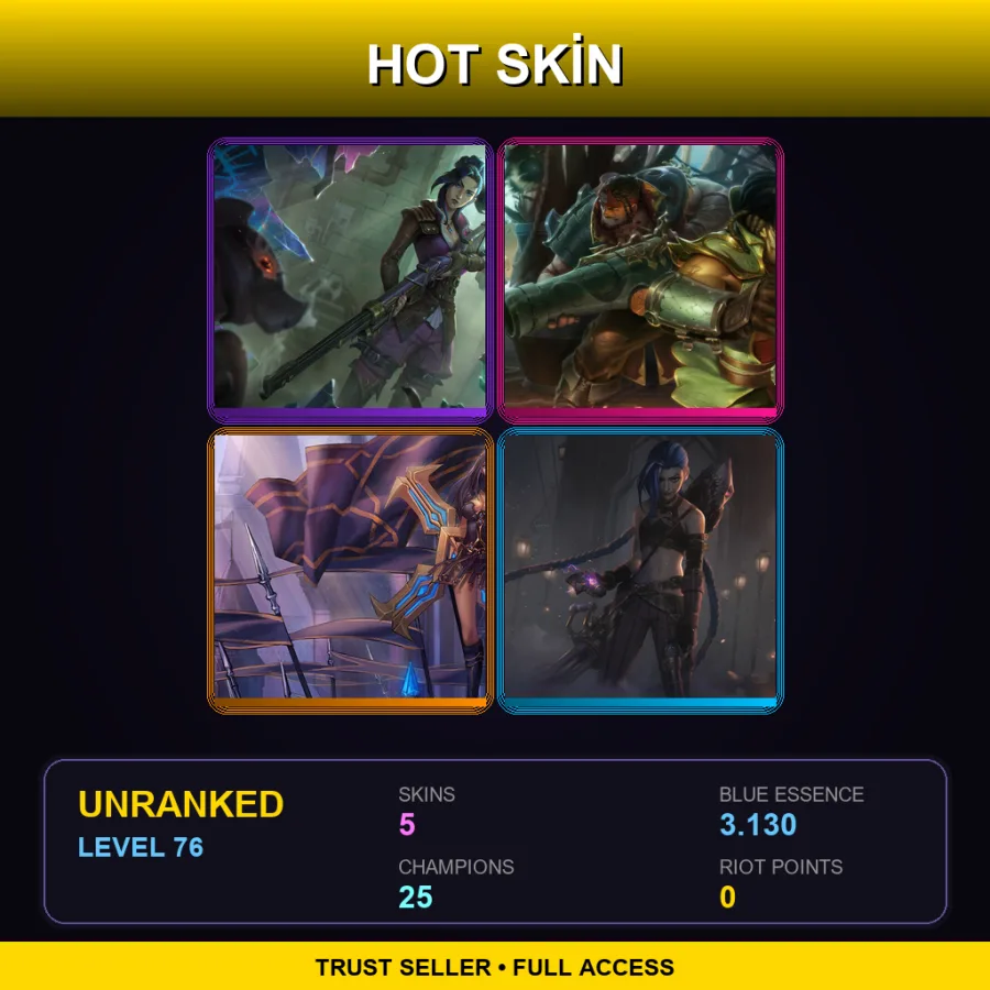 LAN | Lv76 | Unranked | 5 Skin | 25 Champ