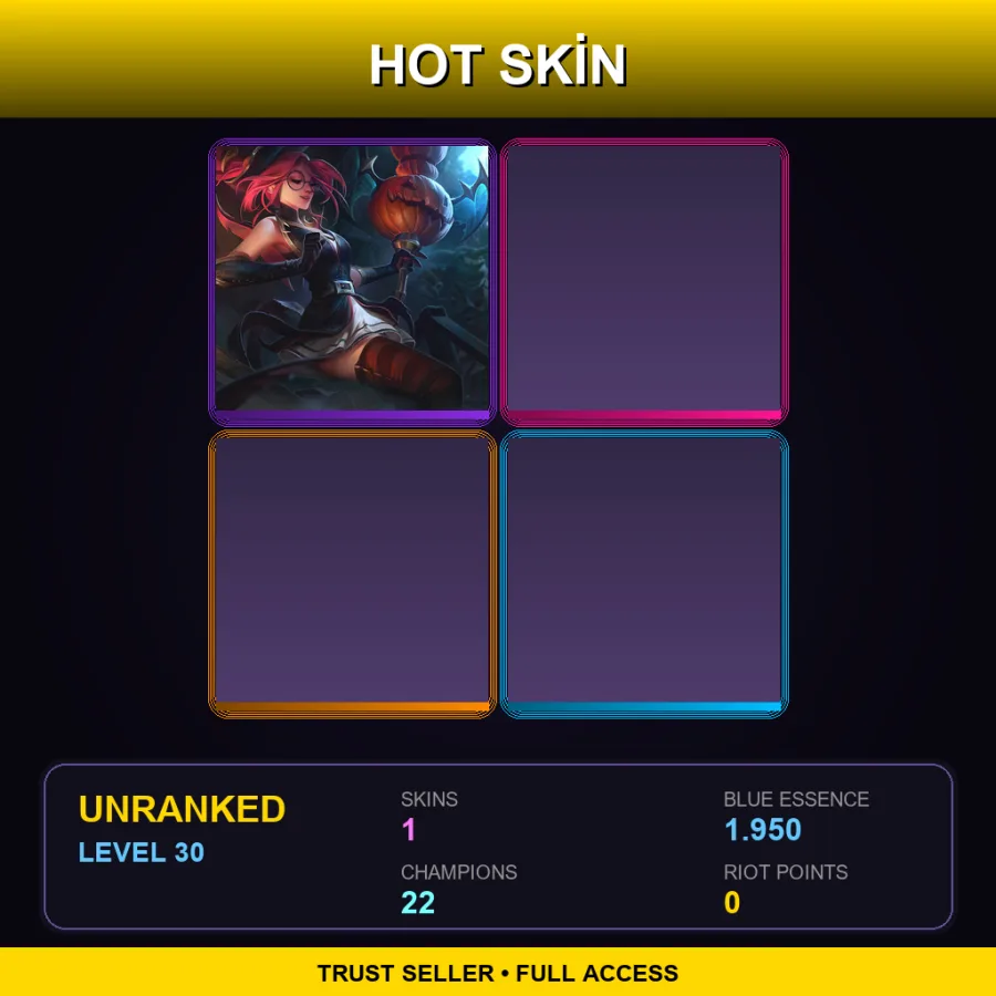LAN | Lv30 | Unranked | 1 Skin | 22 Champ