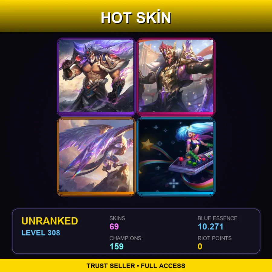 EUNE | Lv308 | Unranked | 69 Skin | 159 Champ — Woad King Darius