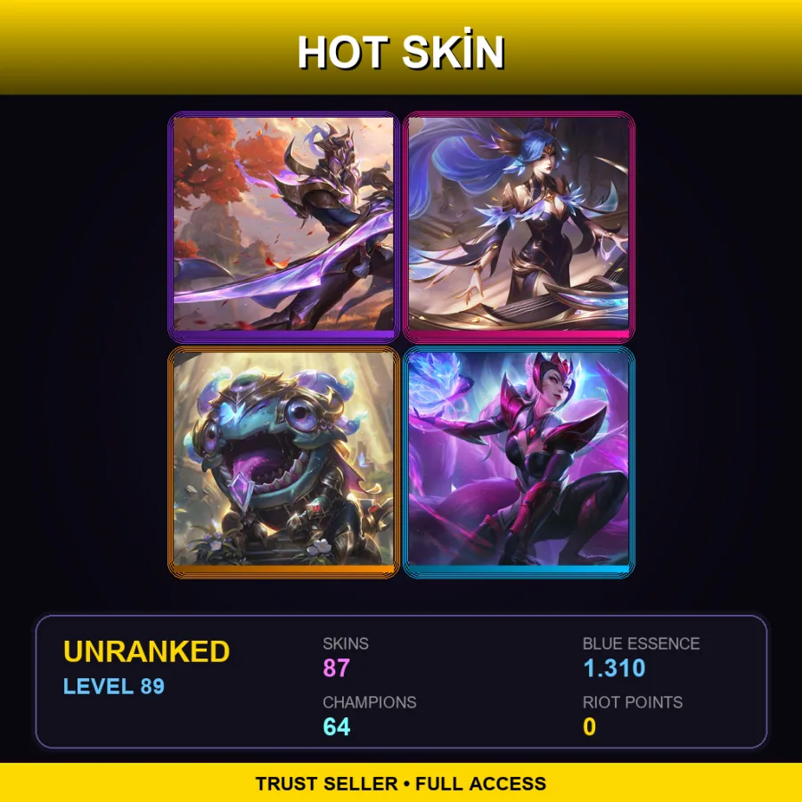 EUW | Lv89 | Unranked | 87 Skin | 64 Champ — Coin Emperor Tahm Kench