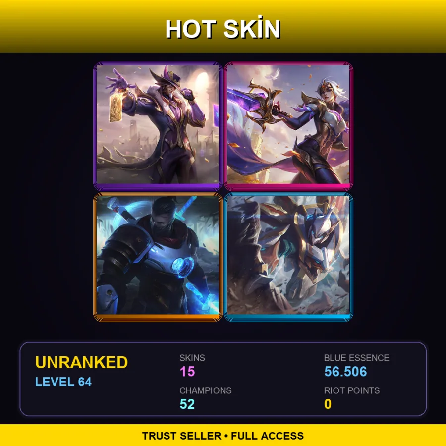 BR | Lv64 | Unranked | 15 Skin | 52 Champ