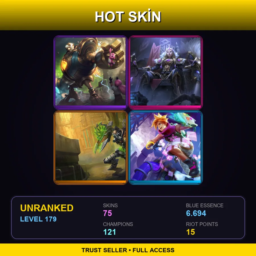 LAN | Lv179 | Unranked | 75 Skin | 121 Champ — Heartpiercer Fiora