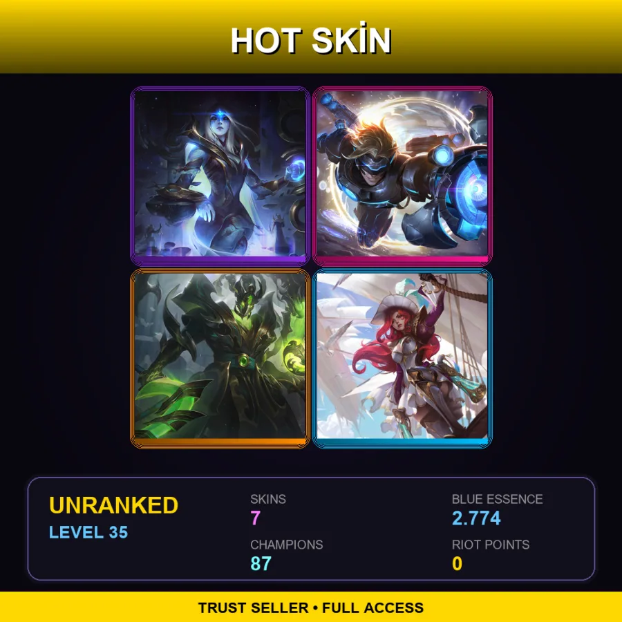 VN | Lv35 | Unranked | 7 Skin | 87 Champ