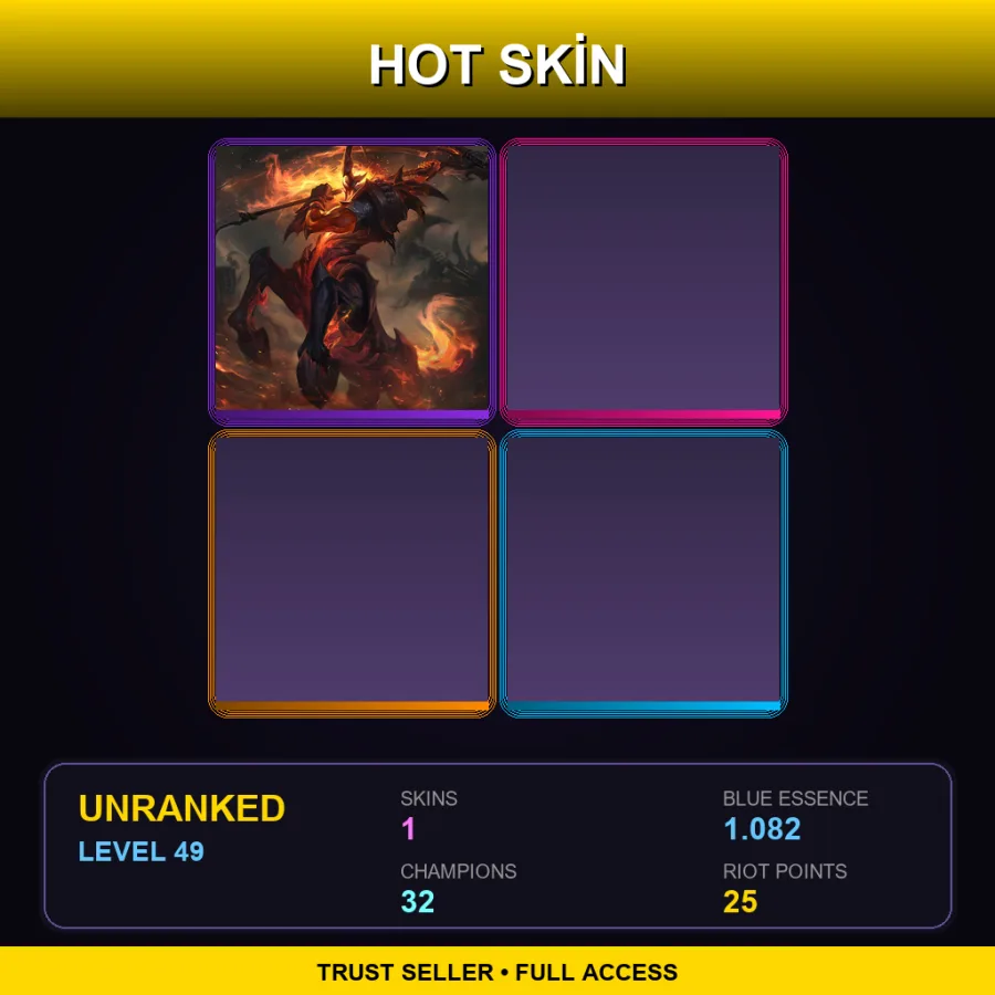TR | Lv49 | Unranked | 1 Skin | 32 Champ
