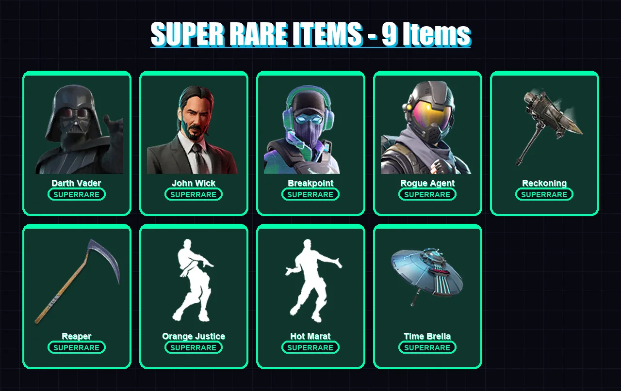 [PC/PSN] | Darth Vader | John Wick | Breakpoint | Rogue Agent | Rox | 213 skin | 242 pickaxe | 181 emote | 219 glider | Lv3343