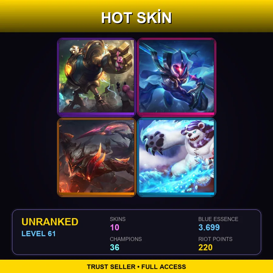 LAN | Lv61 | Unranked | 10 Skin | 36 Champ