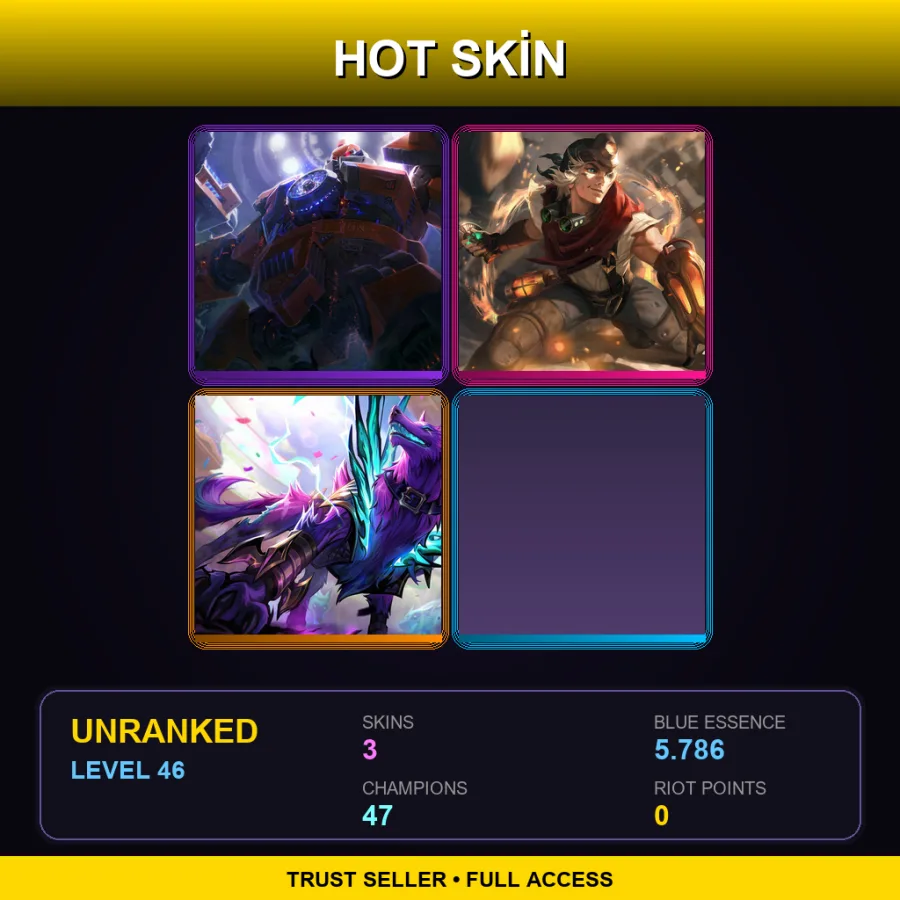 LAS | Lv46 | Unranked | 3 Skin | 47 Champ — Mecha Zero Sion