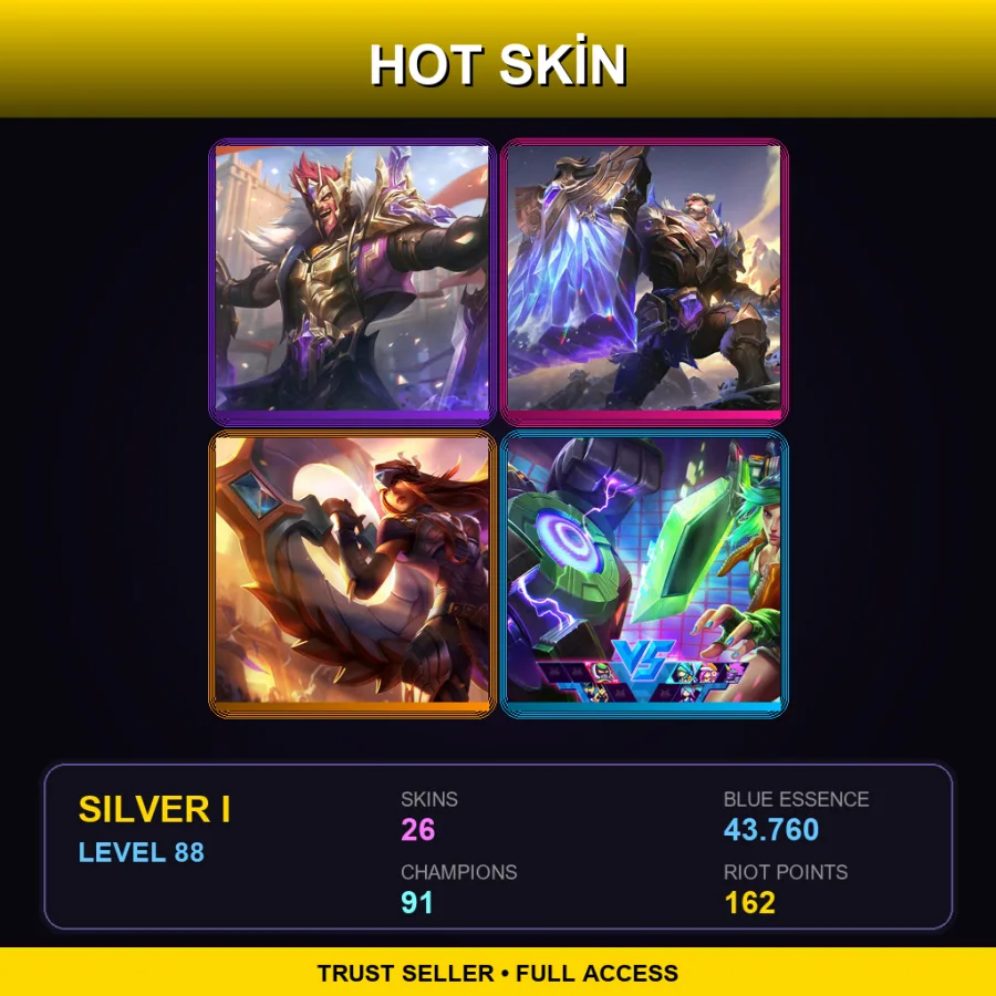 EUW | Victorious Draven | Victorious Braum | Victorious Sivir | Arcade Riven | 26 Skin | 91 Champ | Silver I | Lv88