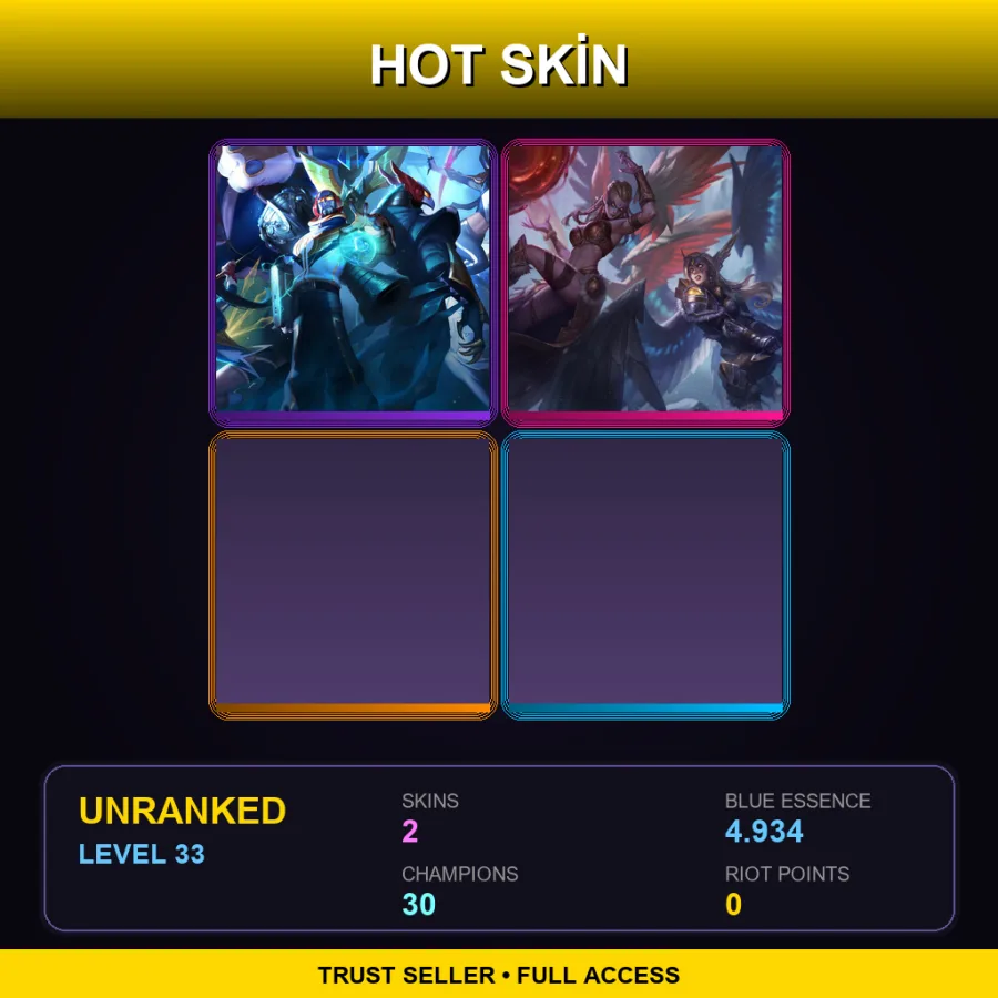 VN | Lv33 | Unranked | 2 Skin | 30 Champ
