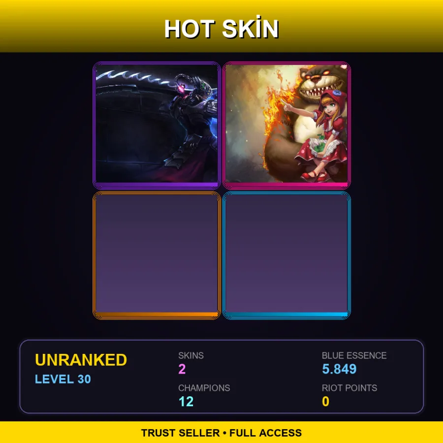 NA | Lv30 | Unranked | 2 Skin | 12 Champ