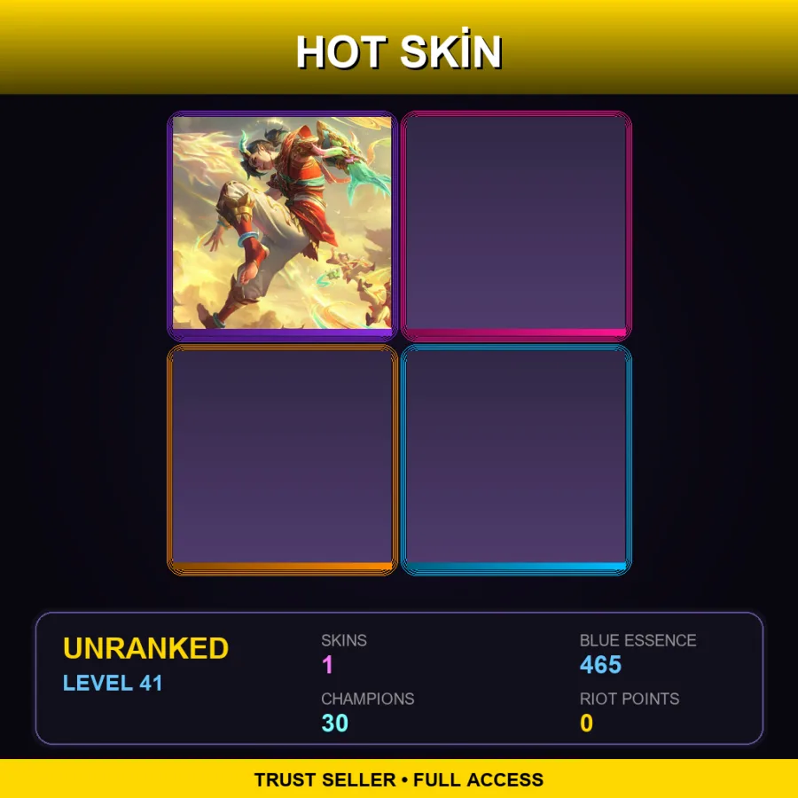 OCE | Lv41 | Unranked | 1 Skin | 30 Champ — LoL account