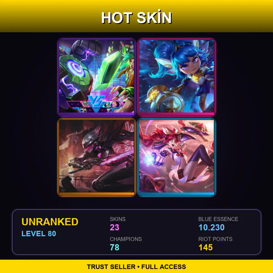 LAS | Lv80 | Unranked | 23 Skin | 78 Champ — Arcade Riven