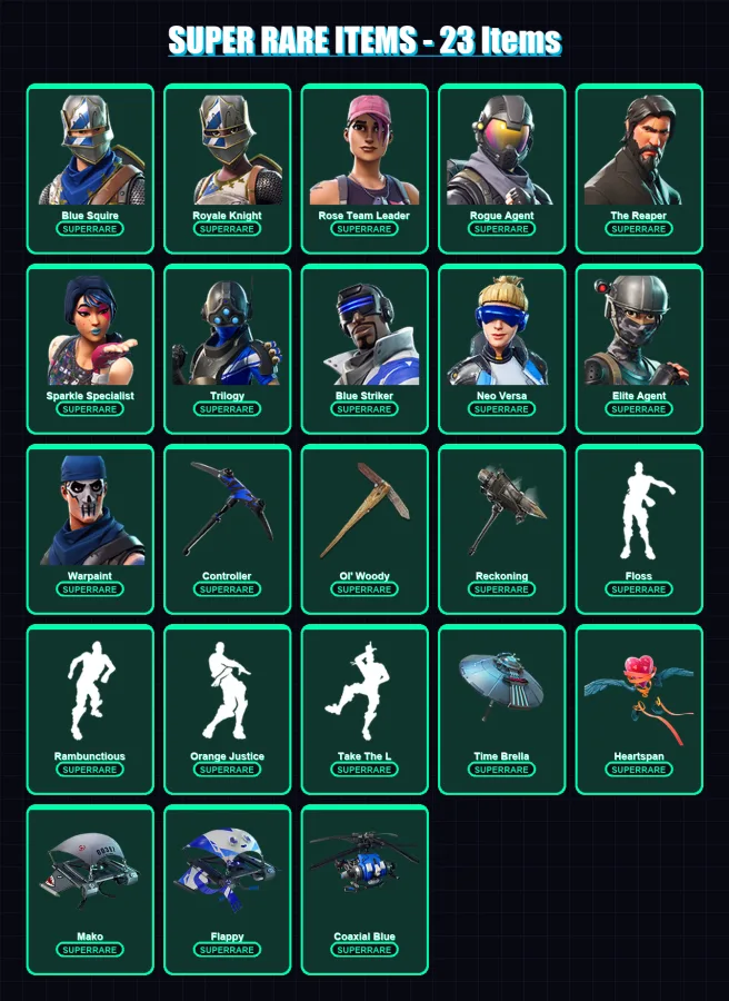 [PS4/PS5/XBOX/PC] | Blue Squire | Royale Knight | Rose Team Leader | 185 skin | Lv1572 — Fortnite account