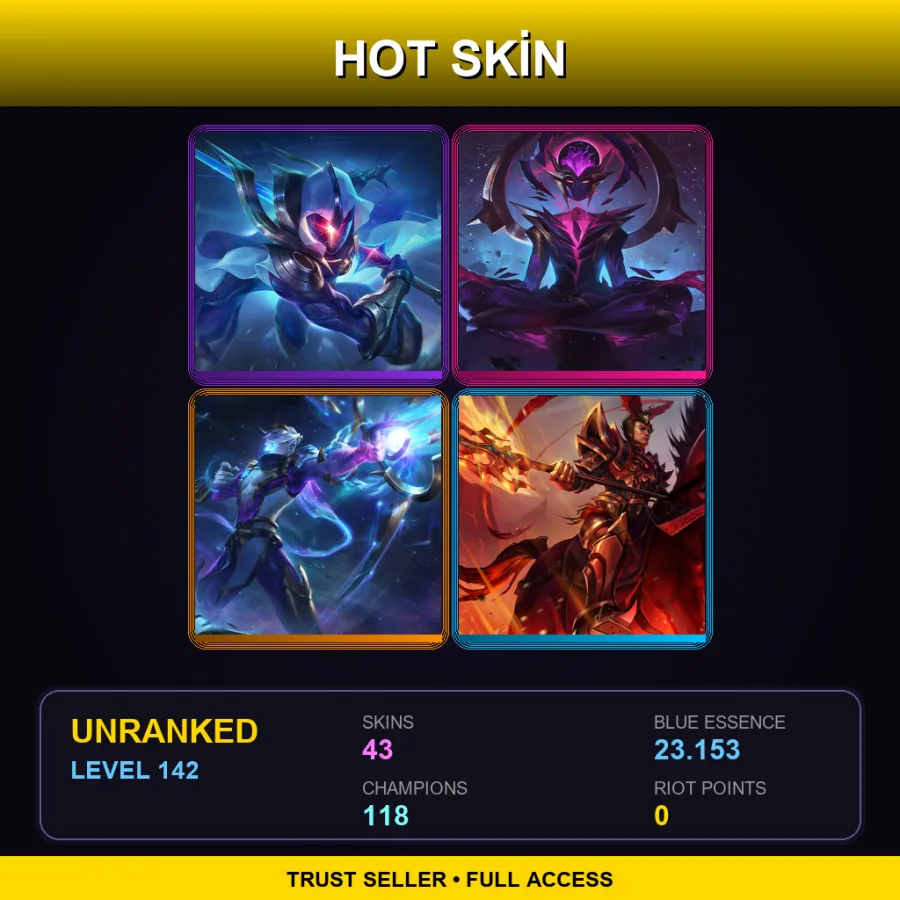 LAS | Lv142 | Unranked | 43 Skin | 118 Champ — Firecracker Vayne