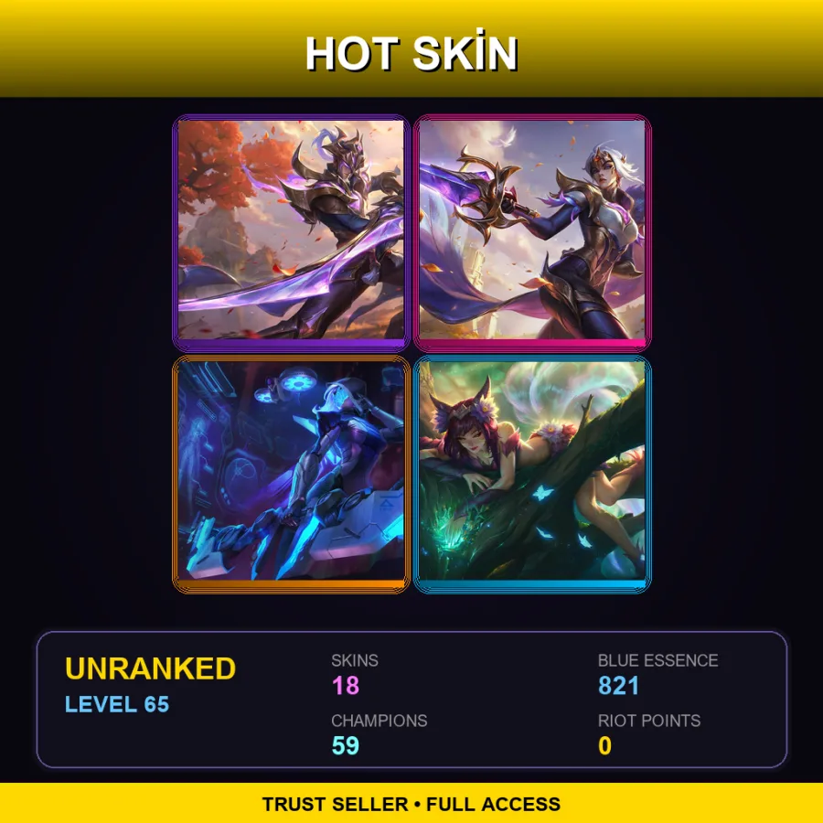 BR | Lv65 | Unranked | 18 Skin | 59 Champ