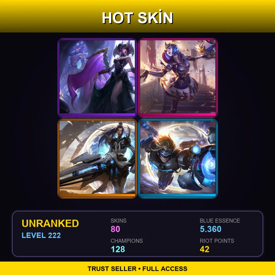 LAS | Lv222 | Unranked | 80 Skin | 128 Champ