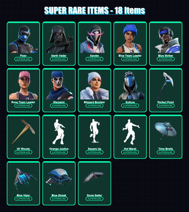 [PS4/PS5/XBOX/PC] | Fixer | Darth Vader | Xander | Blue Team Leader | Blue Striker | 327 skin | 379 pickaxe | 295 emote | 280 glider | Lv4771