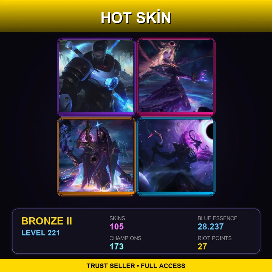 SG | Lv221 | Bronze II | 105 Skin | 173 Champ