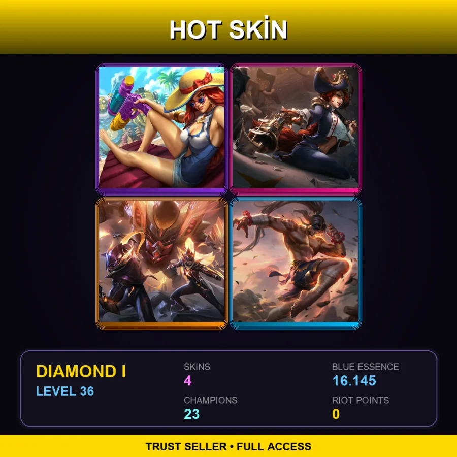 LAS | Lv36 | Diamond I | 4 Skin | 23 Champ