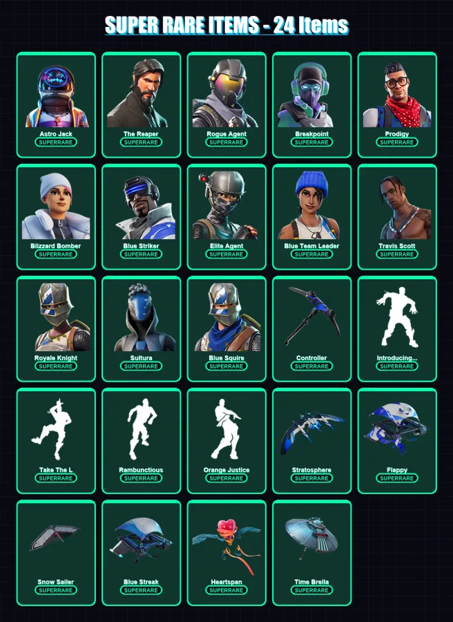[PS4/PS5/XBOX/PC] | Astro Jack | The Reaper | Rogue Agent | Breakpoint | Prodigy | 123 skin | 109 pickaxe | 158 emote | 108 glider | Lv1385 — Fortnite account