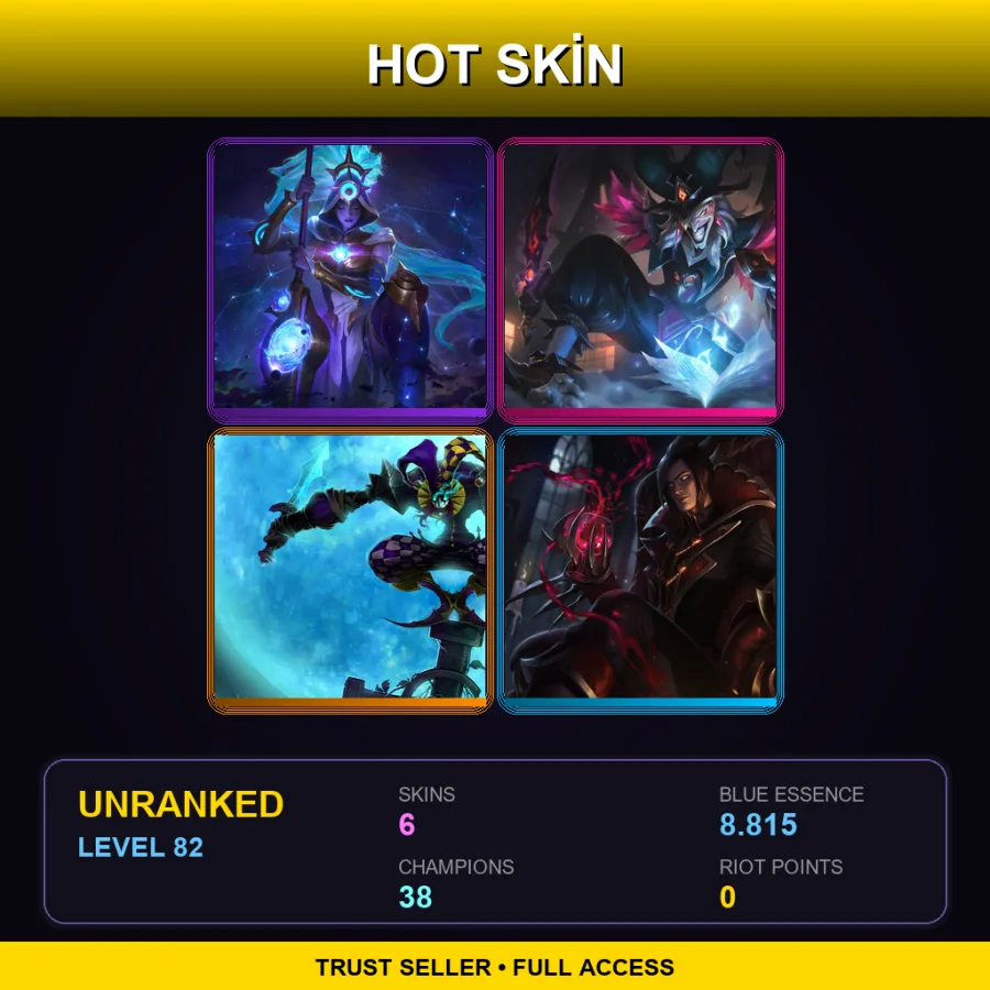 LAN | Lv82 | Unranked | 6 Skin | 38 Champ