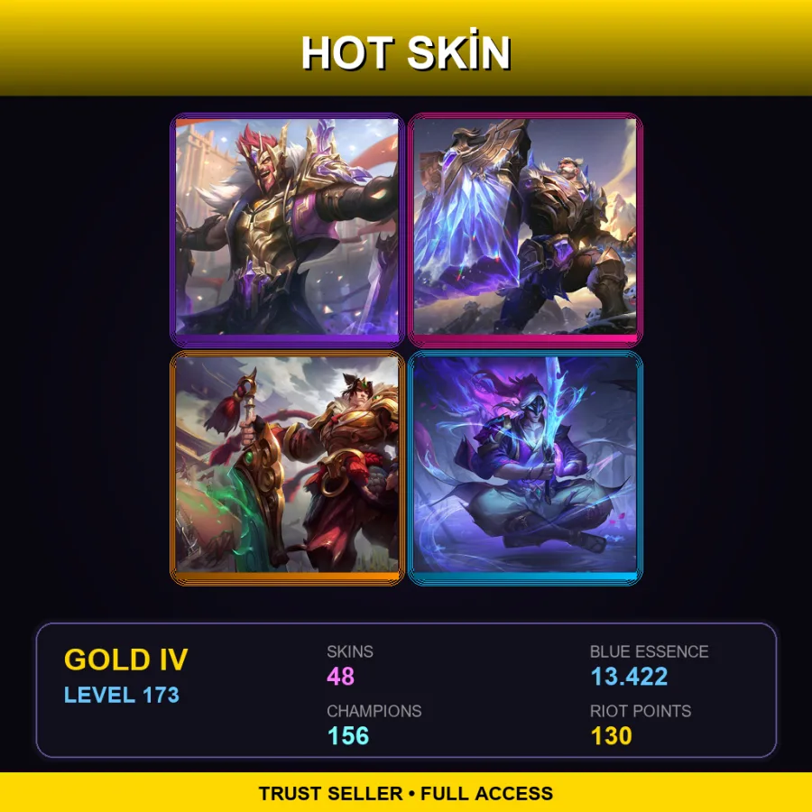 TR | Lv173 | Gold IV | 48 Skin | 156 Champ