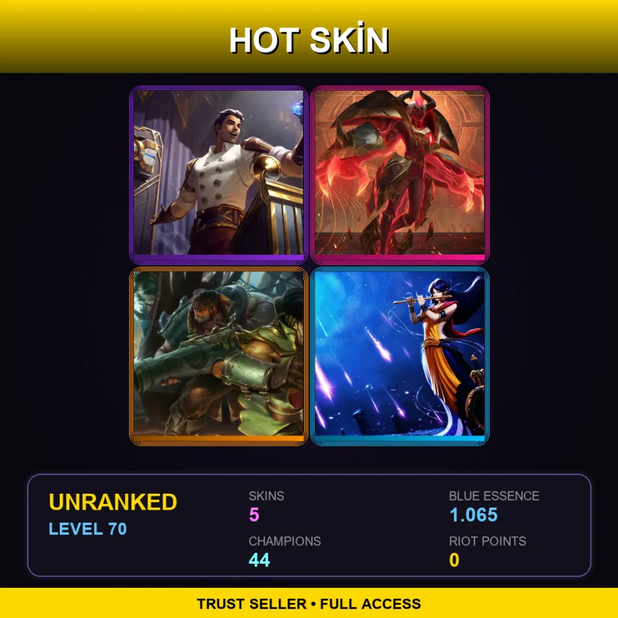 NA | Lv70 | Unranked | 5 Skin | 44 Champ