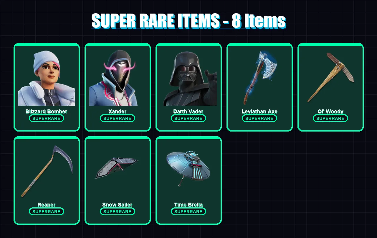 [PS4/PS5/XBOX/PC] | Blizzard Bomber | Xander | Darth Vader | Joey | Paradigm (Reality-659) | 286 skin | 355 pickaxe | 248 emote | 247 glider | Lv520