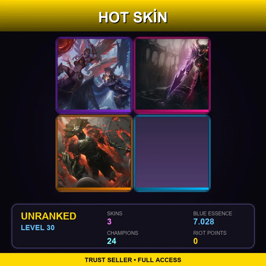NA | Lv30 | Unranked | 3 Skin | 24 Champ — LoL account
