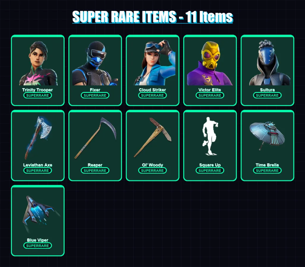 [PC/XBOX] | Trinity Trooper | Fixer | Cloud Striker | Victor Elite | Sultura | 143 skin | 201 pickaxe | 151 emote | 123 glider | Lv3197