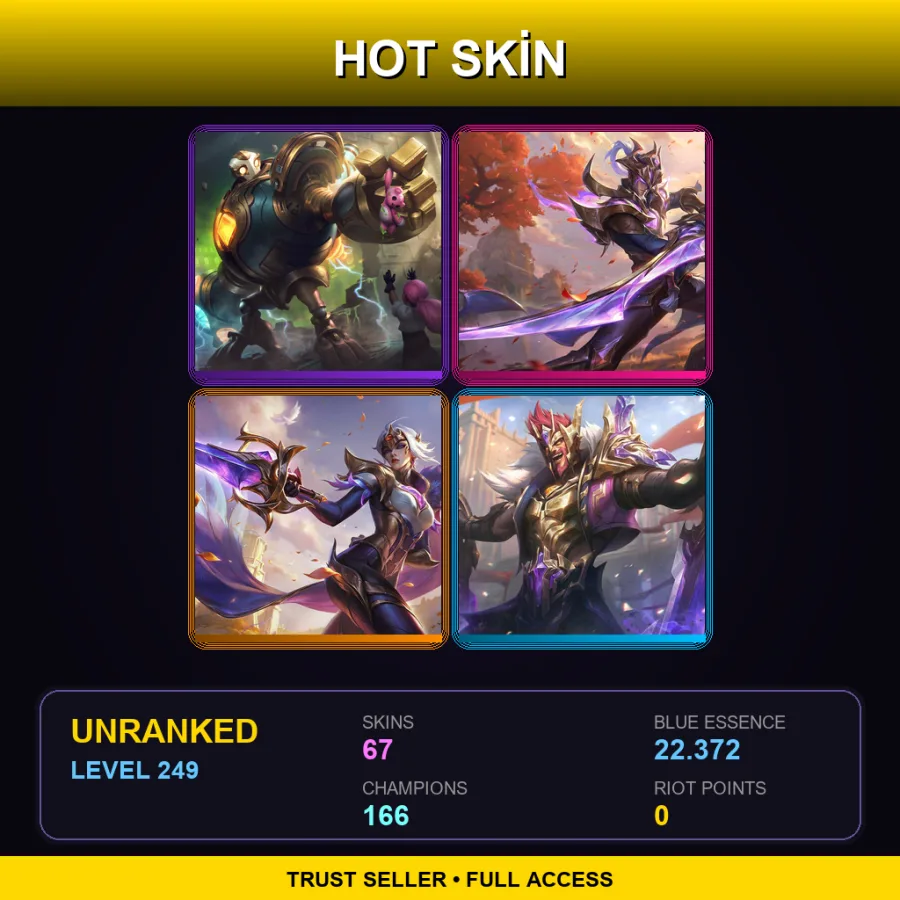 LAN | Lv249 | Unranked | 67 Skin | 166 Champ
